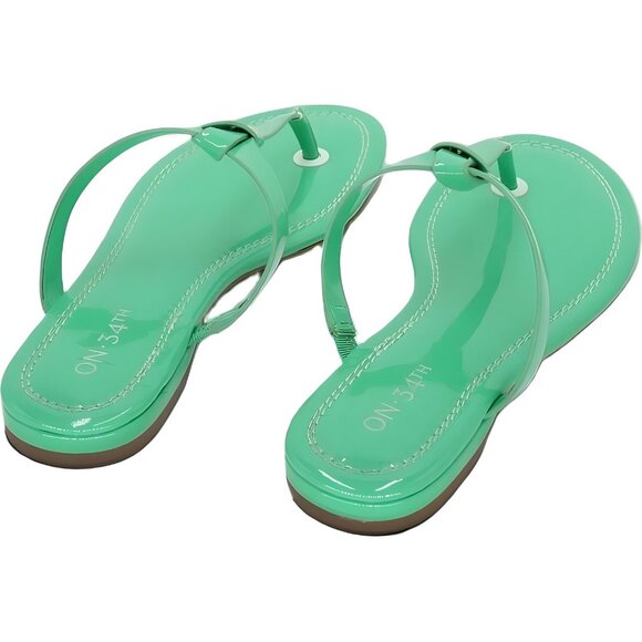 On 34th Galinaa Bright Green Thong Flip Flop Sandals Women's US 6M - Picture 3 of 6